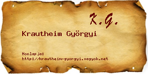 Krautheim Györgyi névjegykártya
