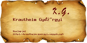 Krautheim Györgyi névjegykártya